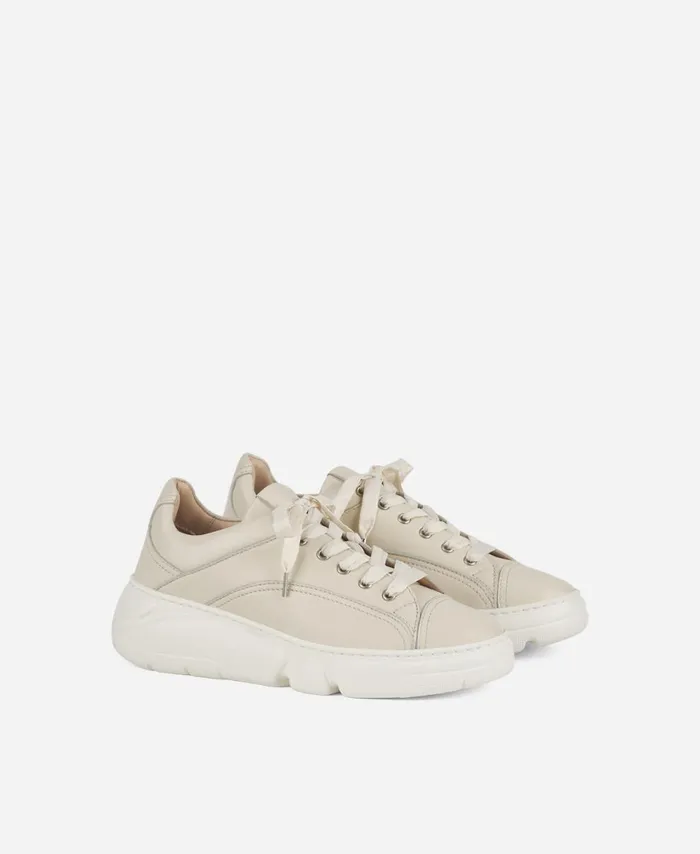 AGL Sneaker With Nylon Laces Ivory Fiona Women Sneakers