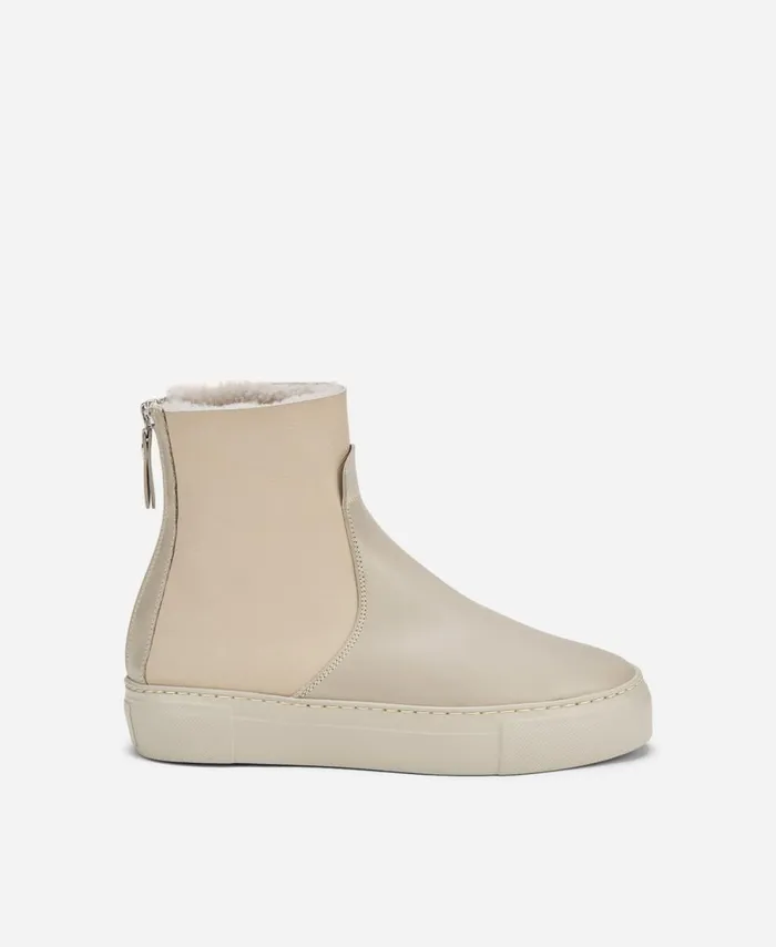 AGL Sneaker With Shearling Cream MEGHAN WARM Women Sneakers