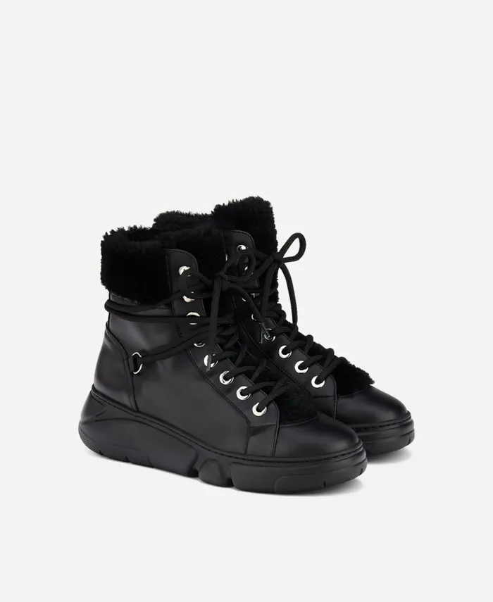 AGL Sneaker With Sheepskin Black GISELLE Women Sneakers