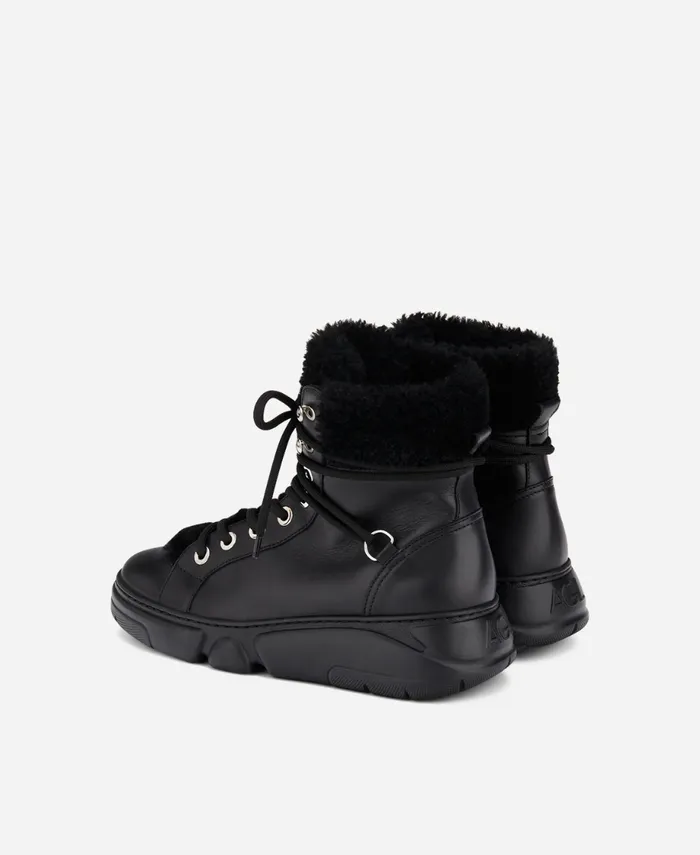 AGL Sneaker With Sheepskin Black GISELLE Women Sneakers