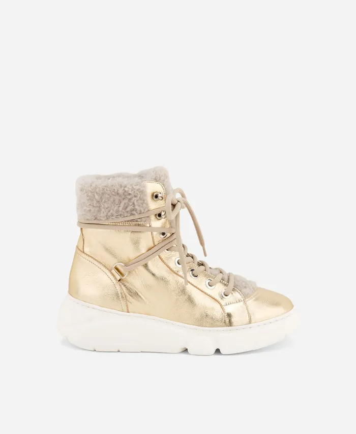 AGL Sneaker With Sheepskin Platinum GISELLE Women Sneakers