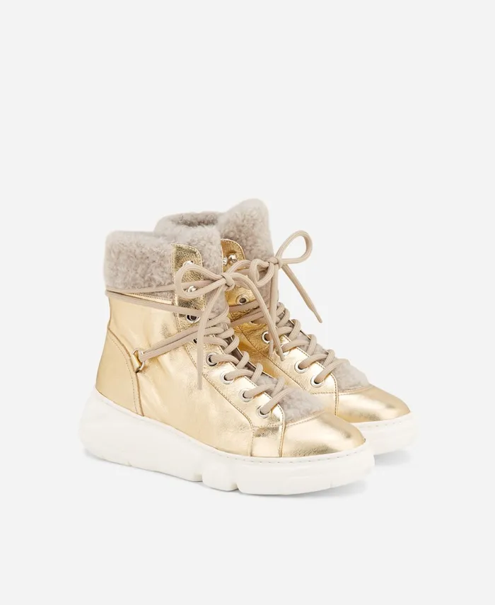 AGL Sneaker With Sheepskin Platinum GISELLE Women Sneakers