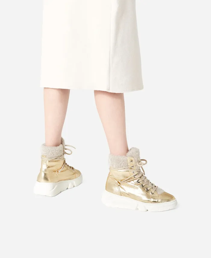 AGL Sneaker With Sheepskin Platinum GISELLE Women Sneakers