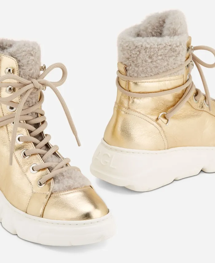 AGL Sneaker With Sheepskin Platinum GISELLE Women Sneakers