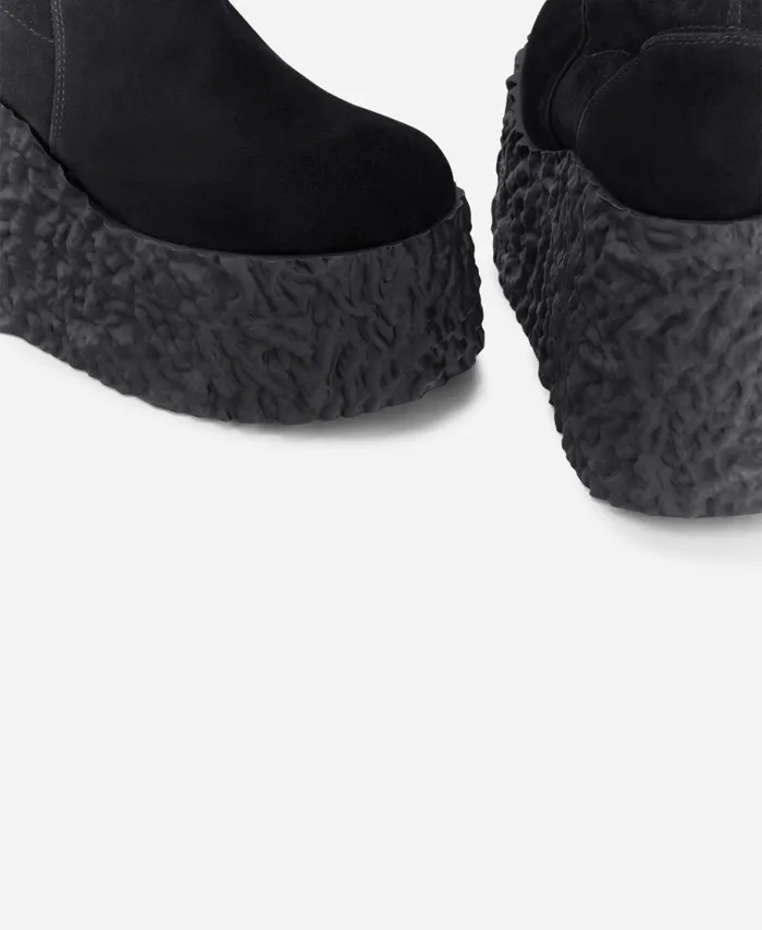 AGL Stretch Nappa Boot Black Velour LAVA STRETCH Women Booties