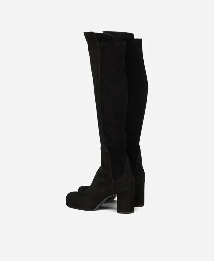 AGL Velour Boot Black BETTY HIGH Women Boots