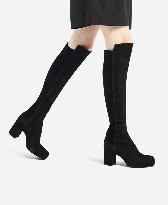 AGL Velour Boot Black BETTY HIGH Women Boots