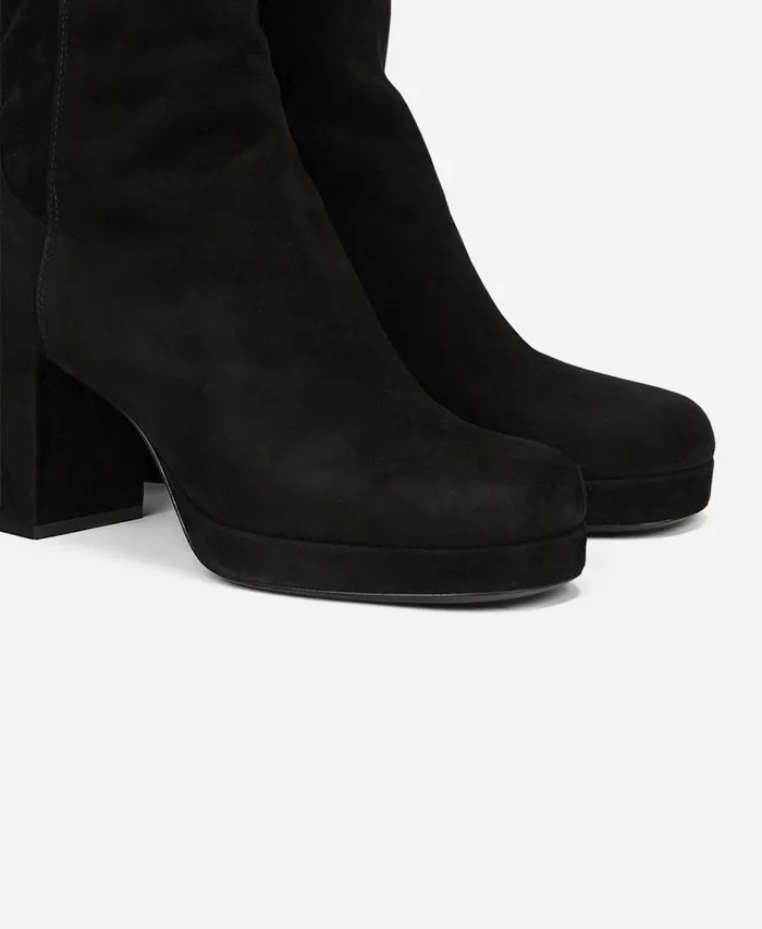 AGL Velour Boot Black BETTY HIGH Women Boots