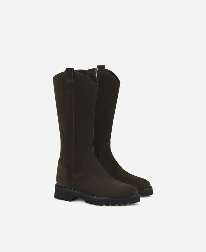 AGL Waterproof Velour Boot Brown Goldie Boot Women Boots