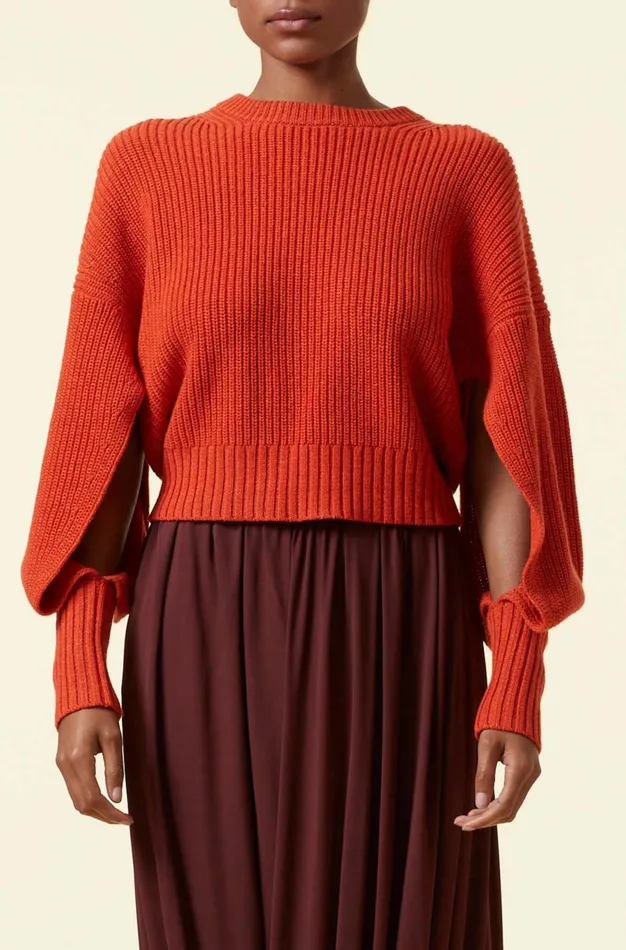 Altuzarra Anthea Knit Sweater Orange Women Tops