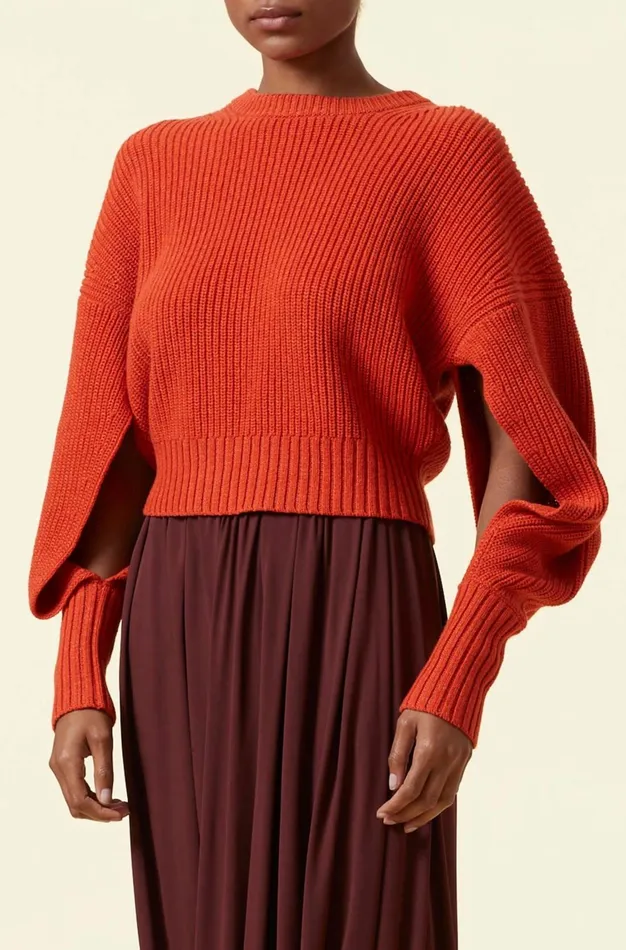 Altuzarra Anthea Knit Sweater Orange Women Tops