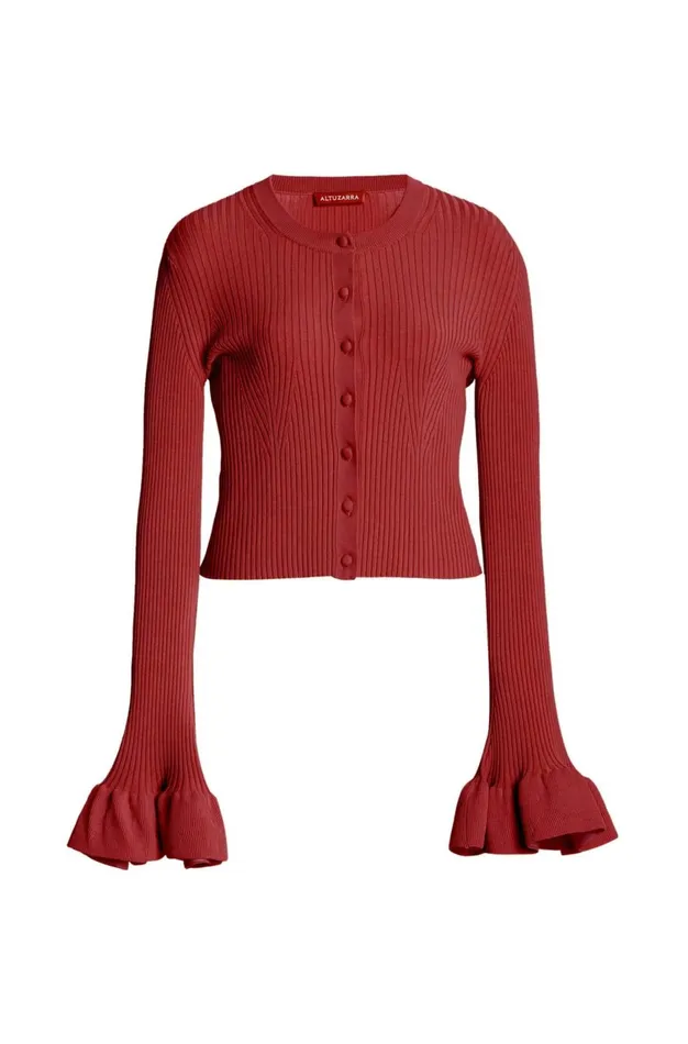 Altuzarra Ayanna Knit Cardigan Red Women Tops