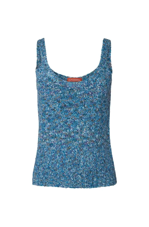 Altuzarra Cilantha Knit Top Blue Women Tops