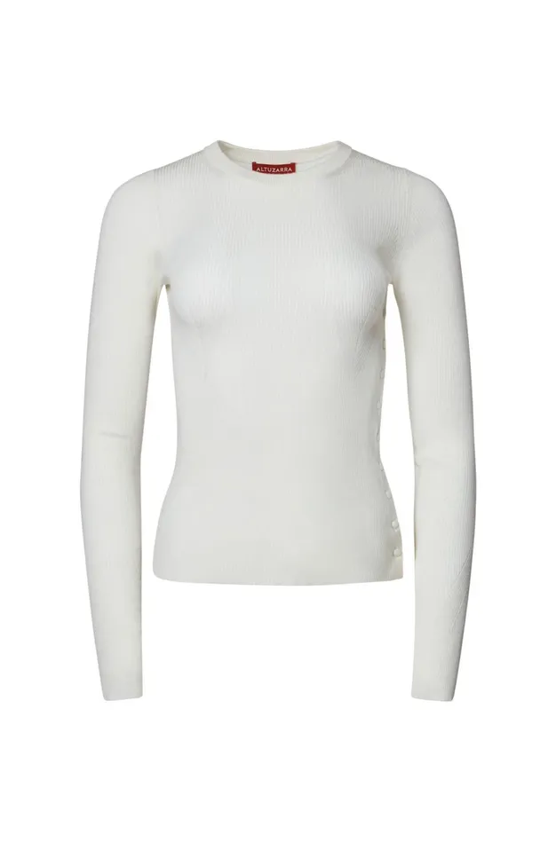 Altuzarra Iris Knit Sweater White Women Tops