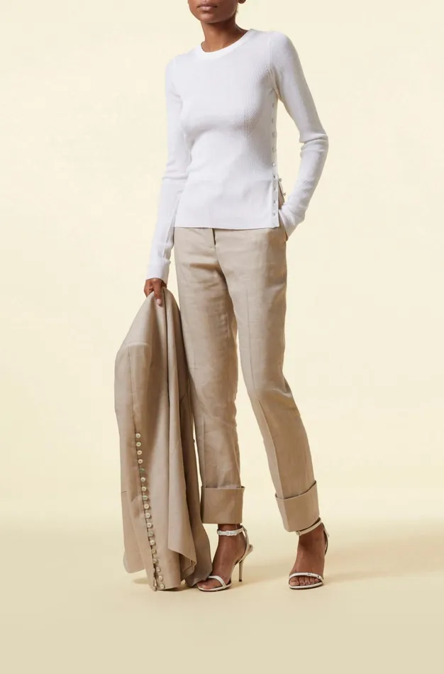 Altuzarra Iris Knit Sweater White Women Tops