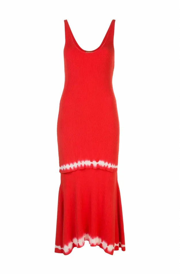 Altuzarra Shinobu Knit Dress Orange Women Shibori Collection