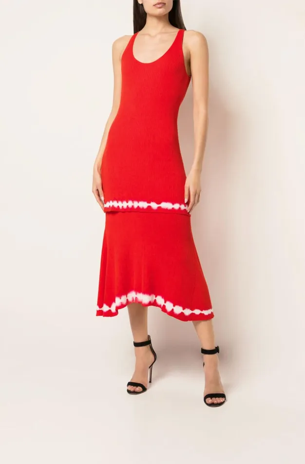 Altuzarra Shinobu Knit Dress Orange Women Shibori Collection