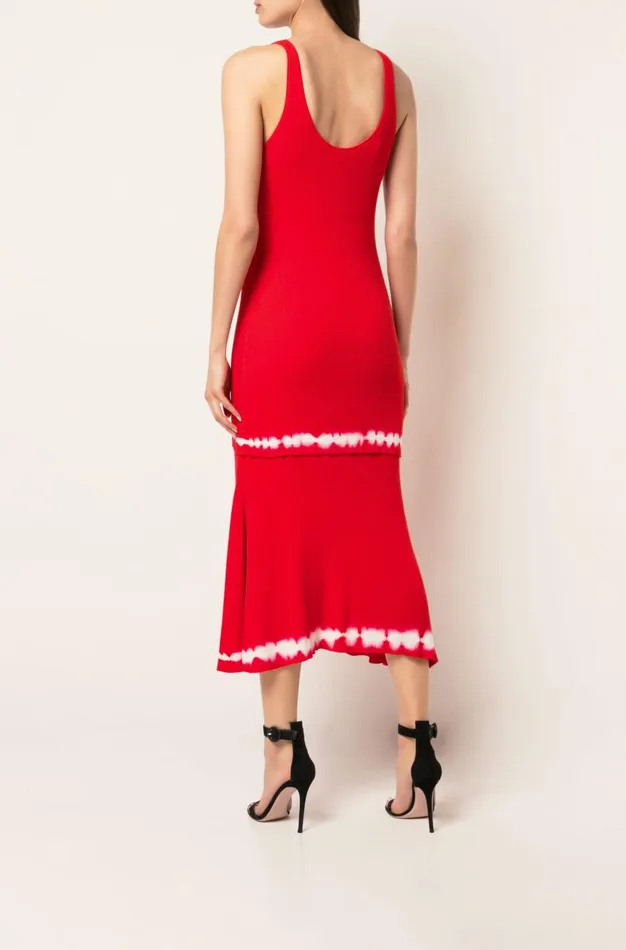 Altuzarra Shinobu Knit Dress Orange Women Shibori Collection