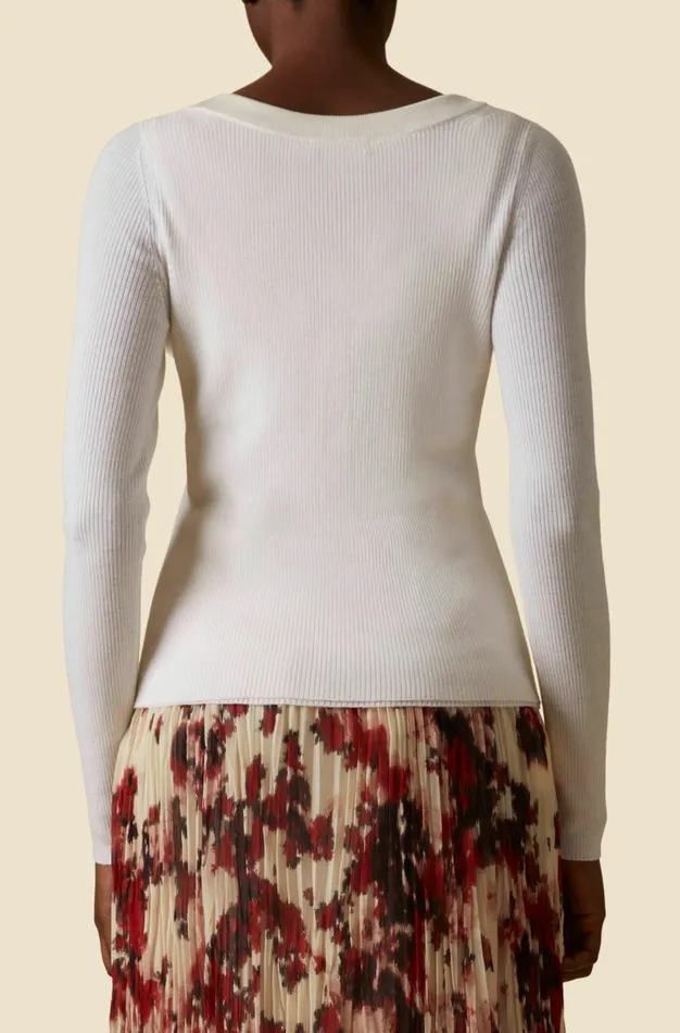 Altuzarra Vicky Knit Cardigan White Women Tops