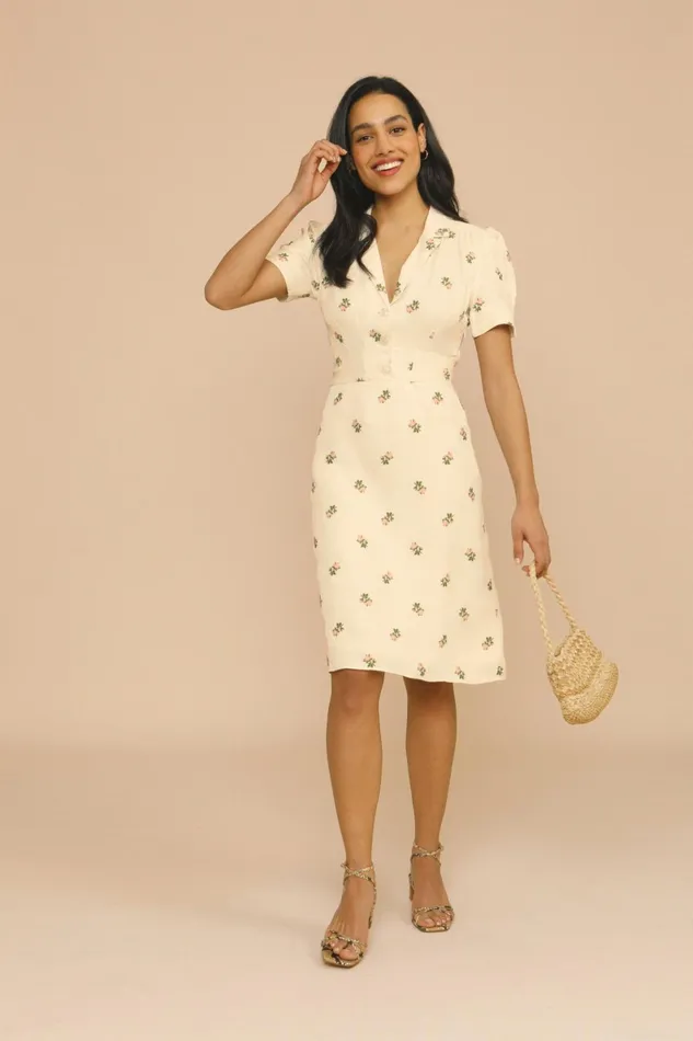 ANAIS Dress Fiorita Ecru Women Rouje Dresses