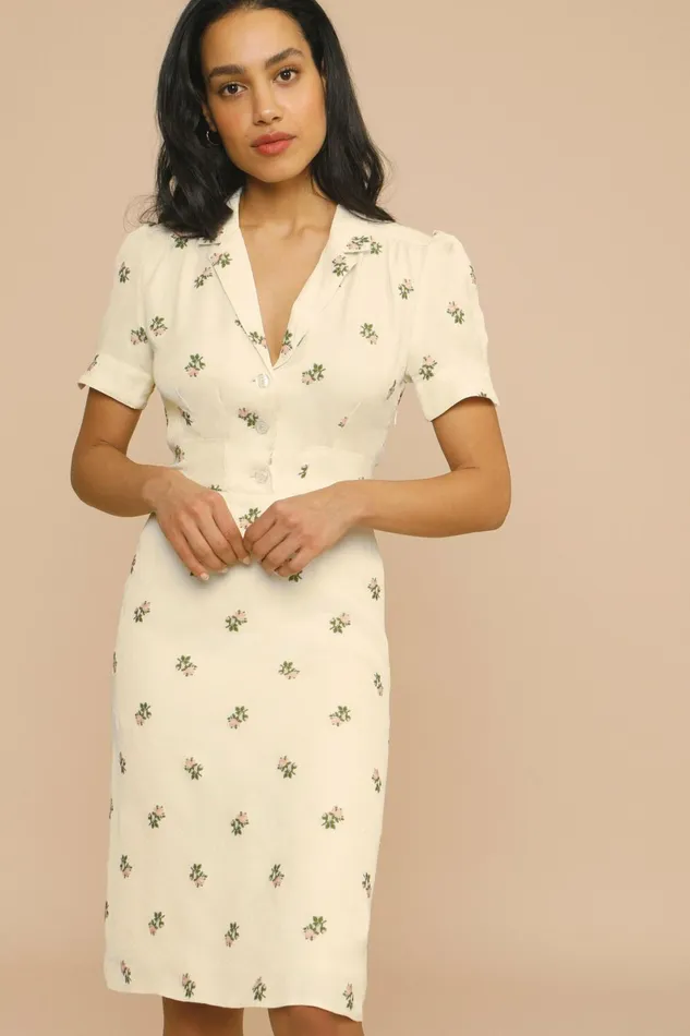 ANAIS Dress Fiorita Ecru Women Rouje Dresses