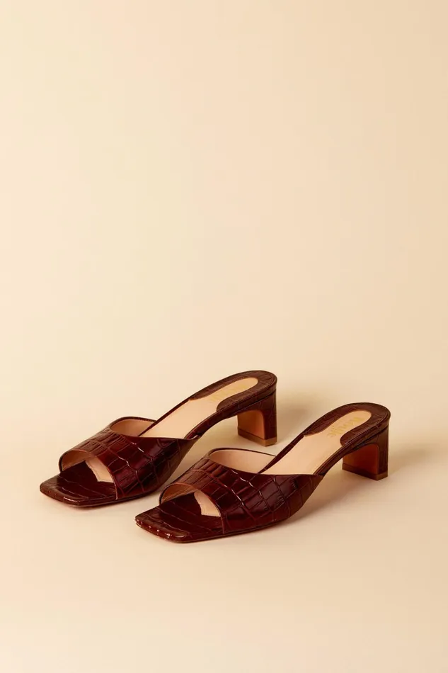 ARLETTE Mules Croco Brandy Women Rouje Shoes