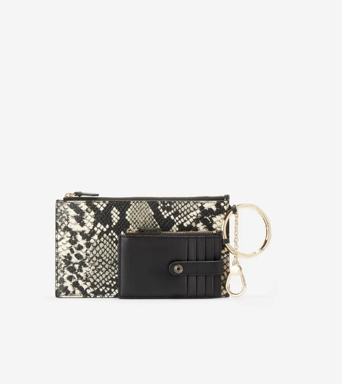 Bags And Backpacks Women Cole Haan Card Case Duo Blacksnake Print