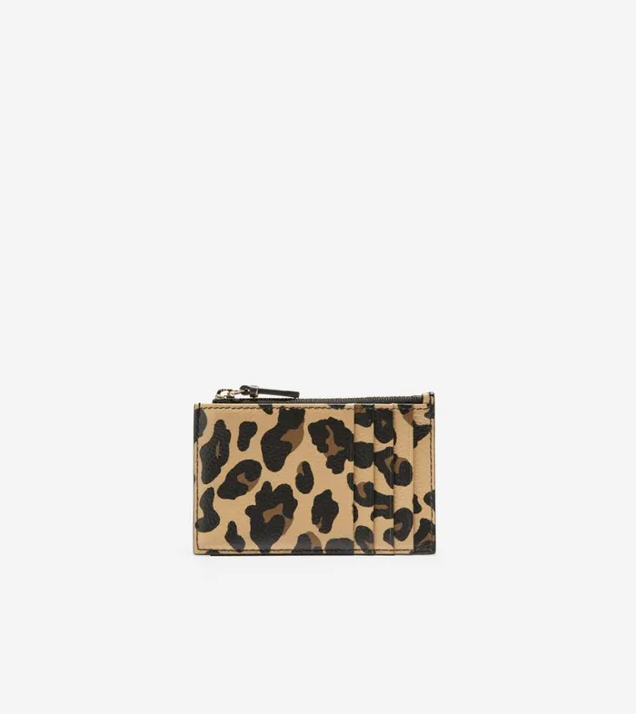 Bags And Backpacks Women Cole Haan Card Case With Zip Leopard Print