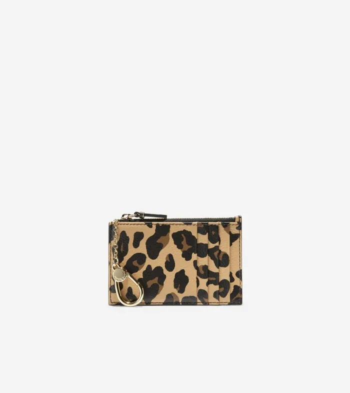 Bags And Backpacks Women Cole Haan Card Case With Zip Leopard Print Bags And Backpacks Women Cole Haan Card Case With Zip Leopard Print