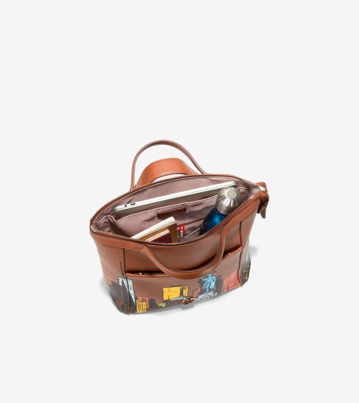 Bags And Backpacks Women Cole Haan Cole Haan X Russ Pope Grand Ambition Small Convertible Luxe Backpack British Tannew York City Print Bags And Backpacks Women Cole Haan Cole Haan X Russ Pope Grand Ambition Small Convertible Luxe Backpack British Tannew York City Print