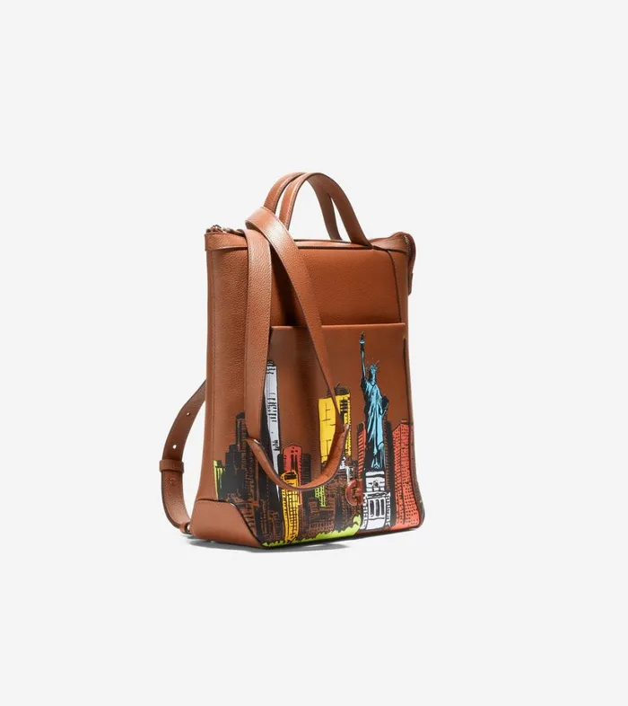 Bags And Backpacks Women Cole Haan Cole Haan X Russ Pope Grand Ambition Small Convertible Luxe Backpack British Tannew York City Print Bags And Backpacks Women Cole Haan Cole Haan X Russ Pope Grand Ambition Small Convertible Luxe Backpack British Tannew York City Print