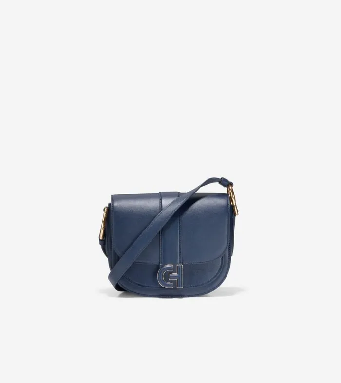 Bags And Backpacks Women Cole Haan Essential Mini Saddle Bag Navy Blazer