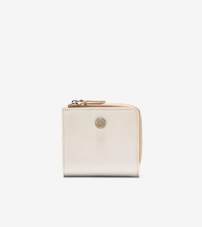 Bags And Backpacks Women Cole Haan Vartan Card Case Silver Birch Sesame