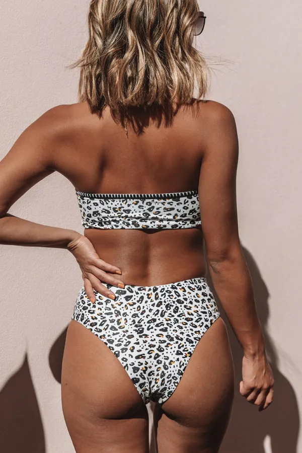 Beachsissi Bikini Women Leopard Print High Waist Bikini Set Leopard Print