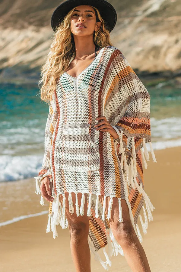 Beachsissi Cover Ups Women Hollow Tassel V Neck Fashion Swimwear Cover Up White Beachsissi Cover Ups Women Hollow Tassel V Neck Fashion Swimwear Cover Up White