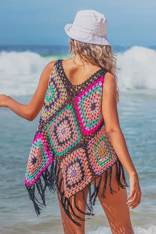 Beachsissi Cover Ups Women Knitting Tassel Hollow Sexy Swimwear Cover Up Multicolors Beachsissi Cover Ups Women Knitting Tassel Hollow Sexy Swimwear Cover Up Multicolors