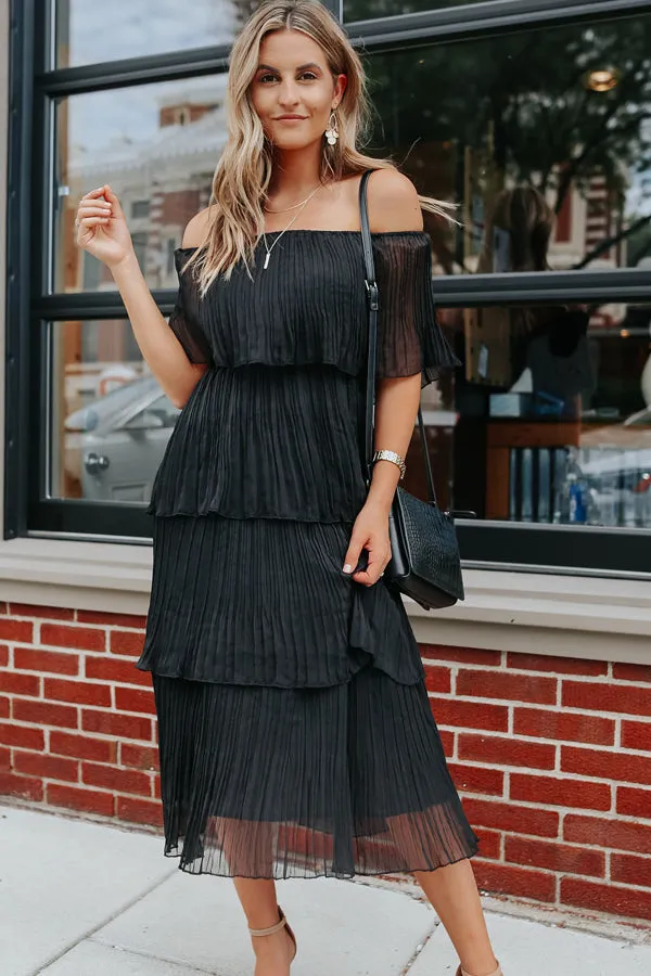 Beachsissi Dresses Women Boat Neck Ruched High Waited Maxi Dress Black