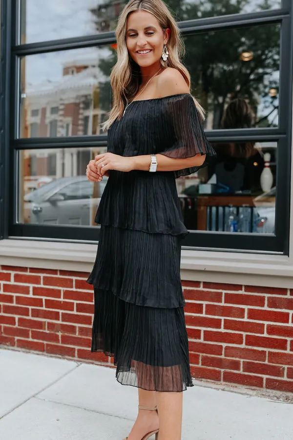 Beachsissi Dresses Women Boat Neck Ruched High Waited Maxi Dress Black