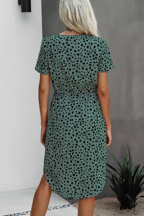 Beachsissi Dresses Women Fashion Print Short Sleeve Tie Waist Casual Dress Green Beachsissi Dresses Women Fashion Print Short Sleeve Tie Waist Casual Dress Green