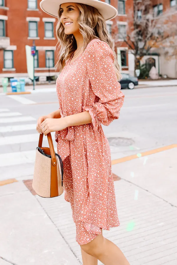 Beachsissi Dresses Women Polka Dot Prints Long Sleeve Tie Waist Dress Pink