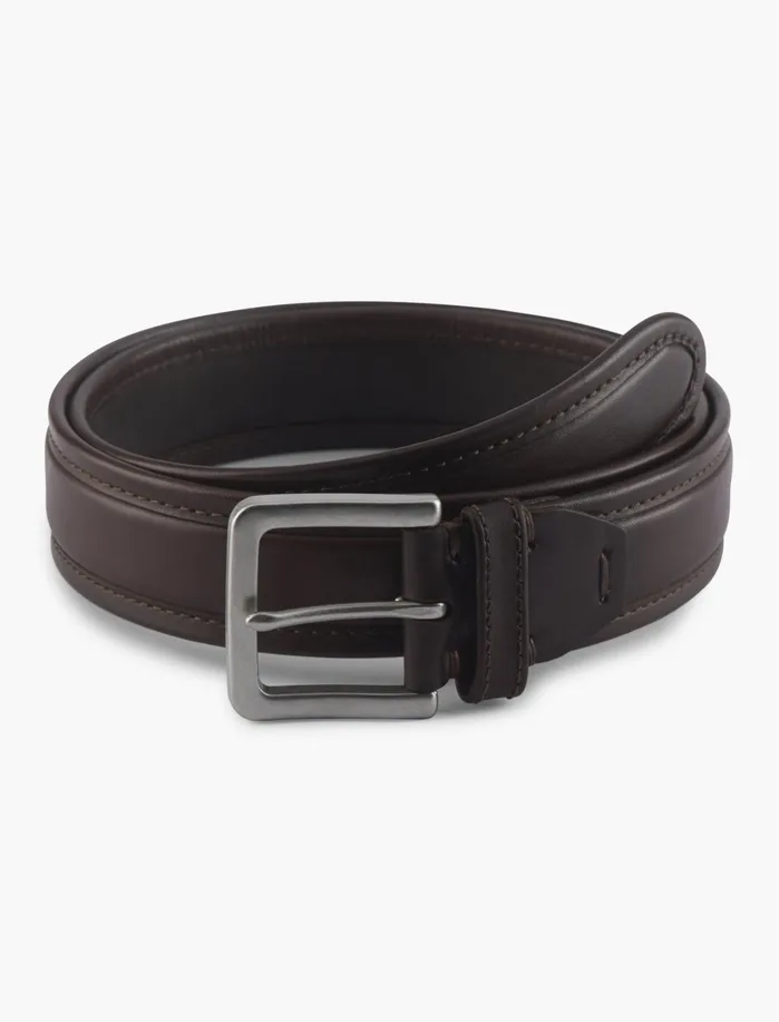 Belts Men Lucky Brand Brown Raised Center Belt Dark Brown