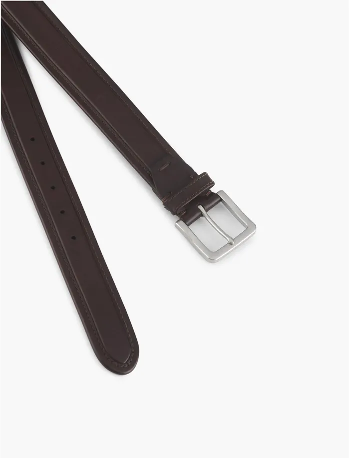 Belts Men Lucky Brand Brown Raised Center Belt Dark Brown