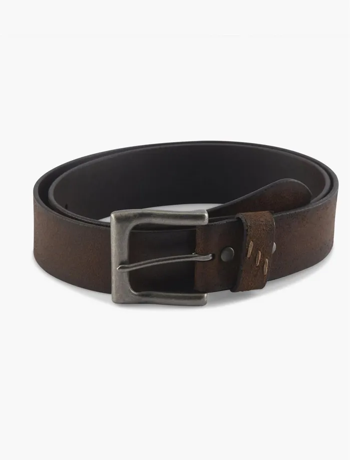 Belts Men Lucky Brand Distressed Leather Belt Brown