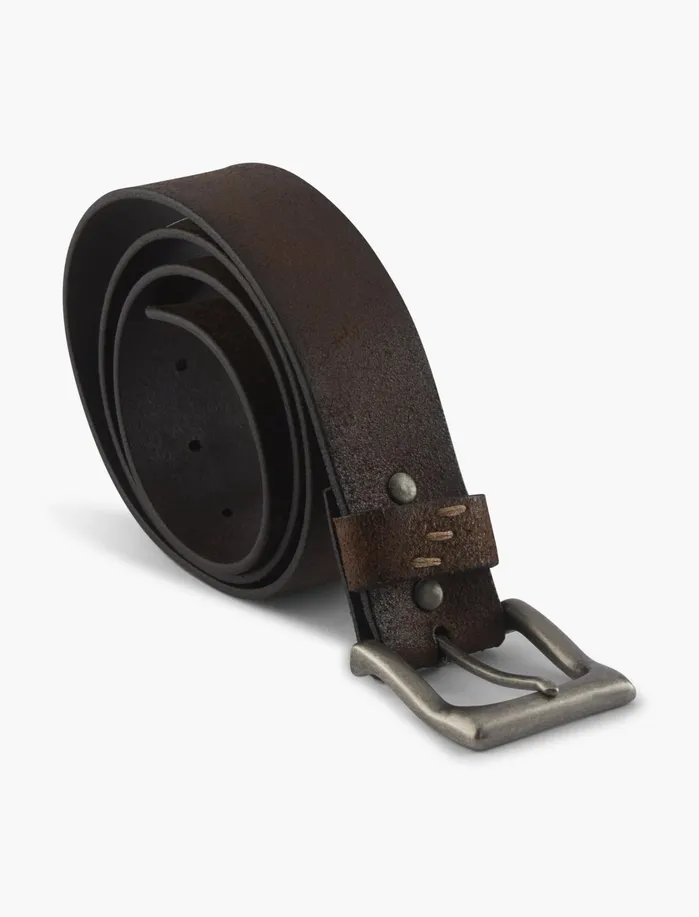 Belts Men Lucky Brand Distressed Leather Belt Brown