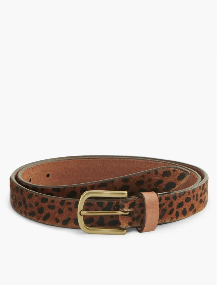Belts Women Lucky Brand Skinny Leopard Belt Leopard Print