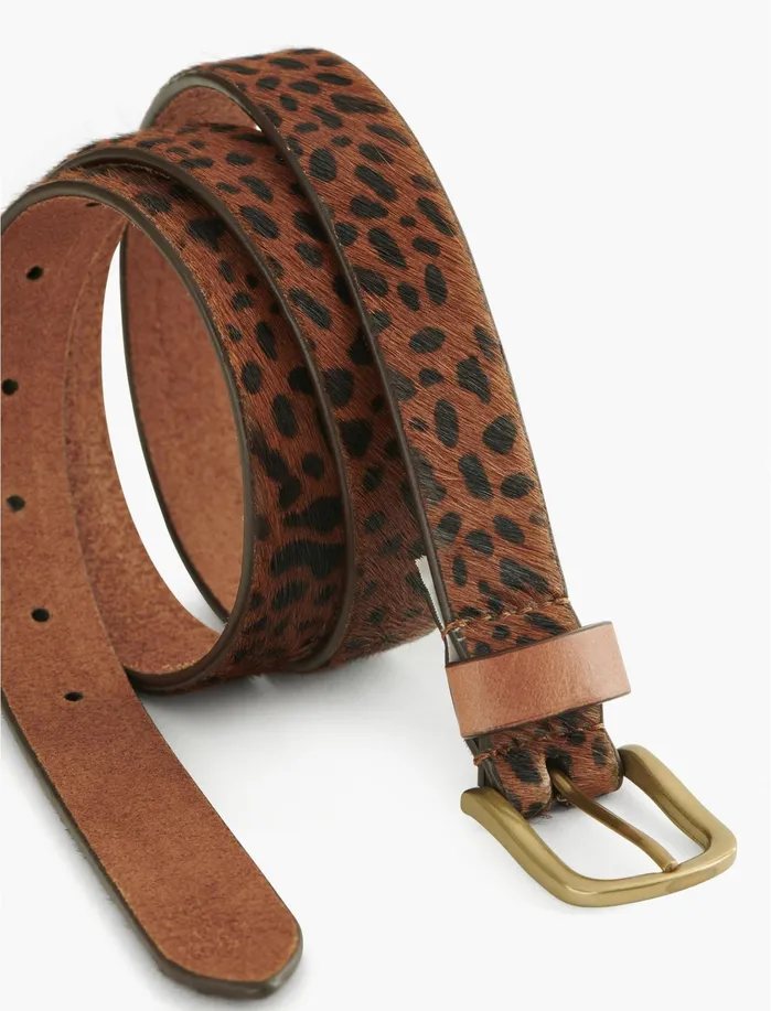 Belts Women Lucky Brand Skinny Leopard Belt Leopard Print