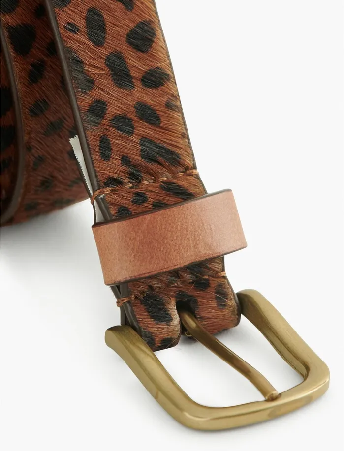 Belts Women Lucky Brand Skinny Leopard Belt Leopard Print