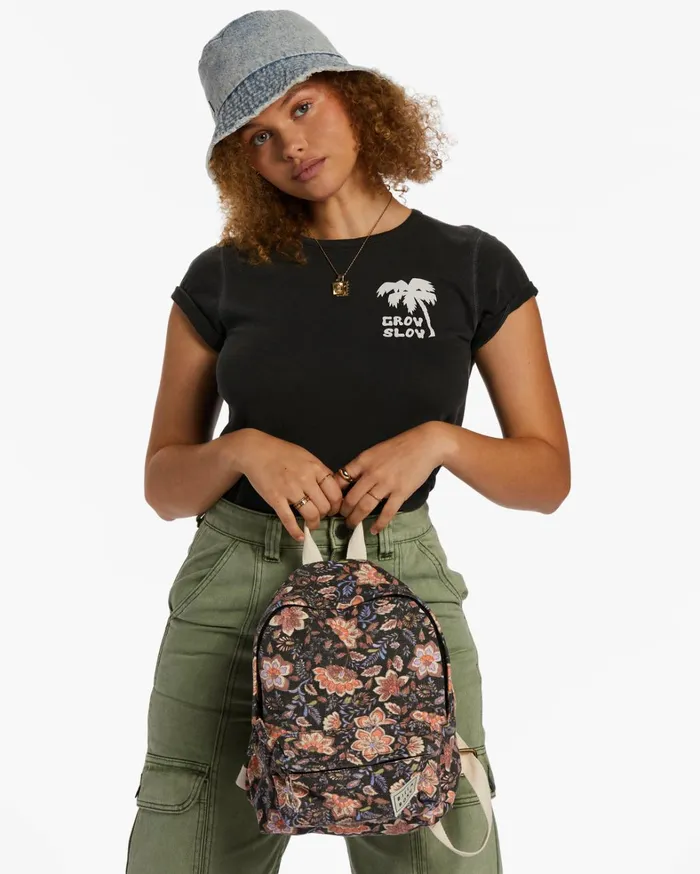 Billabong Backpacks Women Mini Mama Canvas Backpack Black Sands