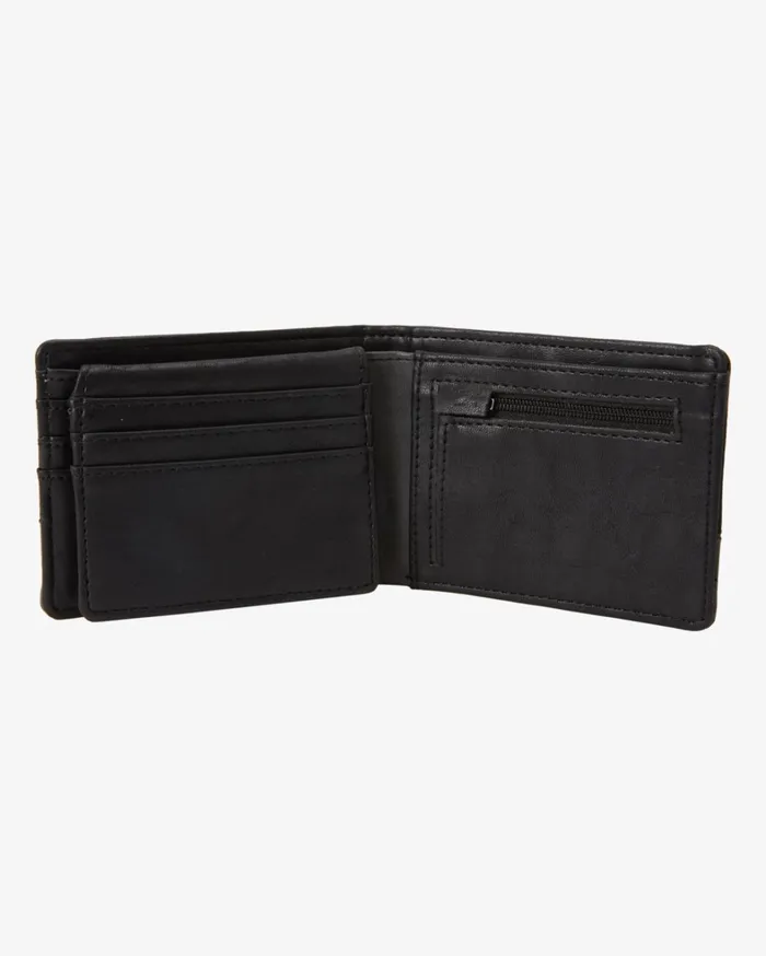Billabong Belts Men Dimension Faux Leather BiFold Wallet Black Char Billabong Belts Men Dimension Faux Leather BiFold Wallet Black Char