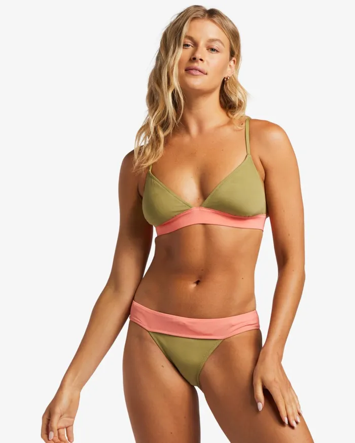 Billabong Bikinis Women ADiv Banded Triangle UPF 50 Bikini Top Cedar